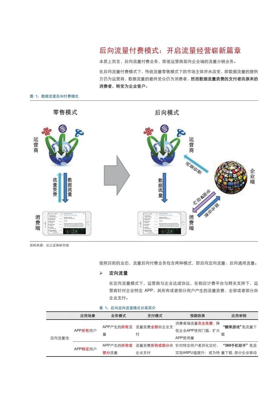 电信服务行业：后向流量经营，移动互联网必由之路_第5页