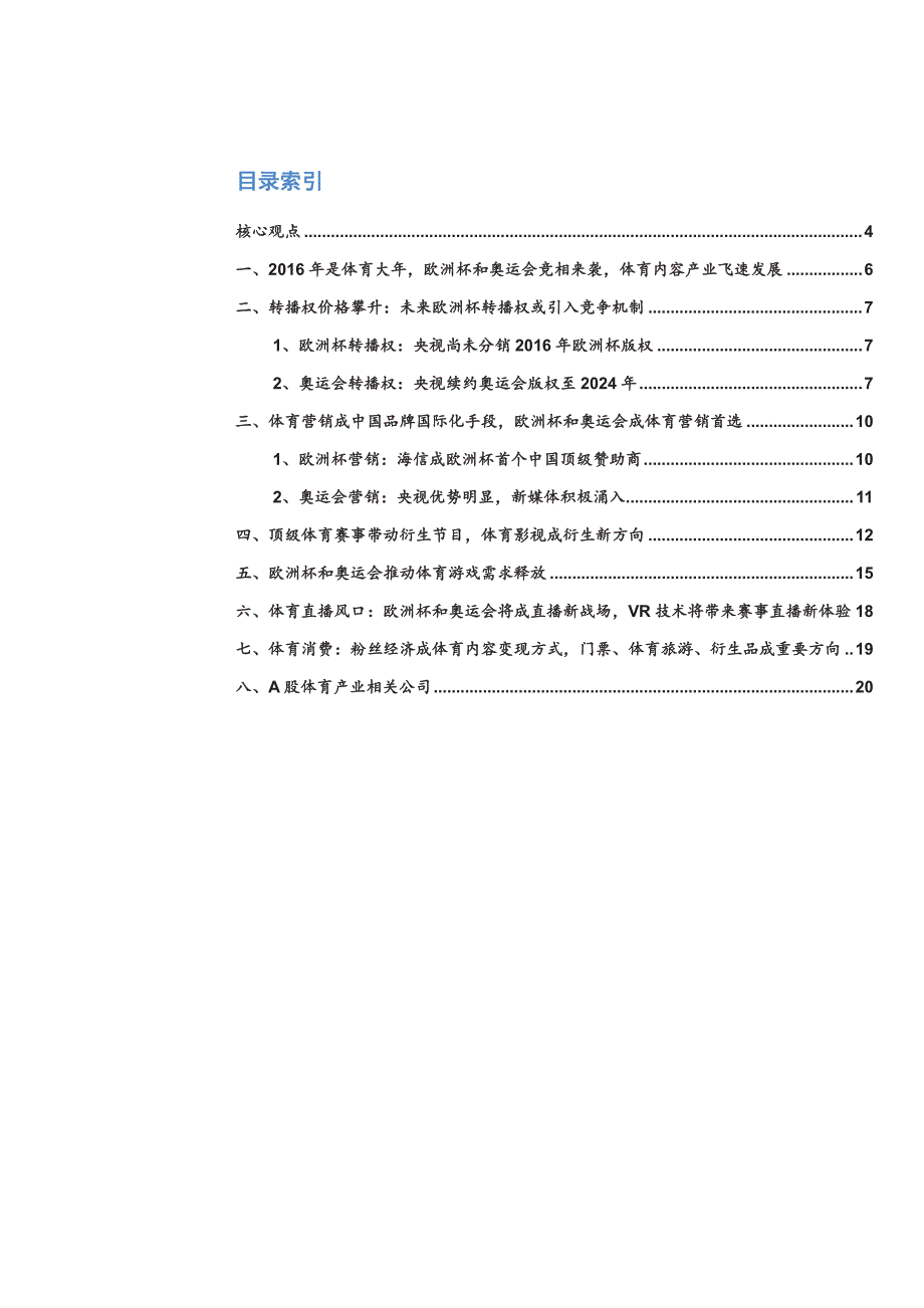 传媒行业专题研究报告2016：欧洲杯、奥运会相继来袭，7大视角看今年体育盛宴_第2页