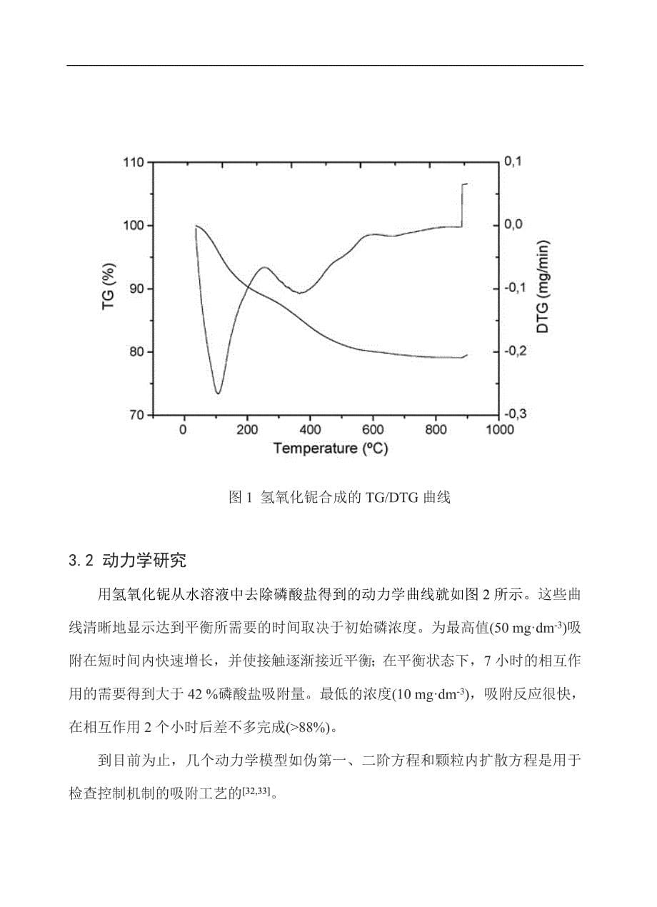 通过共沉淀方法合成的水合氧化铌对水溶液中磷酸盐的吸附分析研究毕业论文_第5页