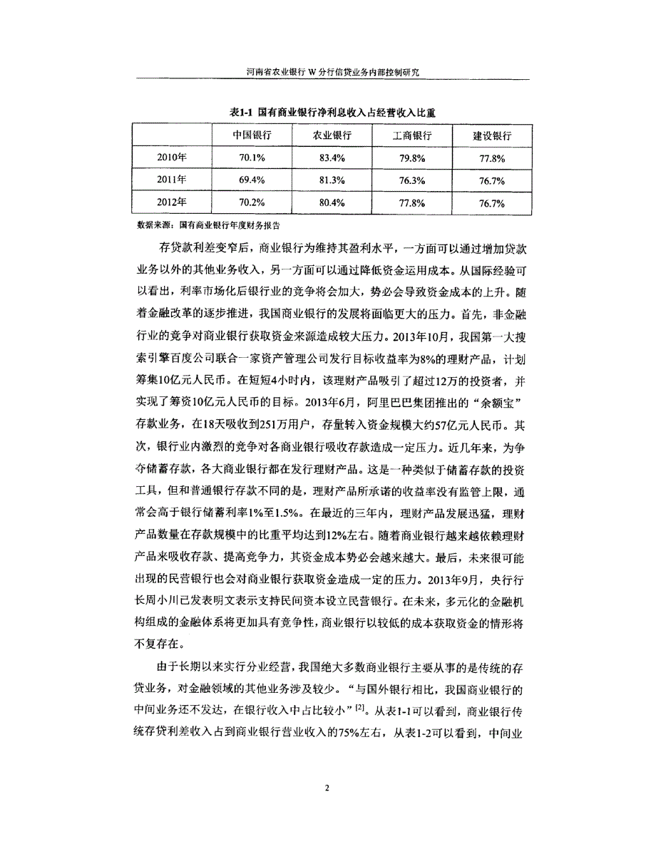 河南省农业银行W分行信贷业务内部控制研究_第2页