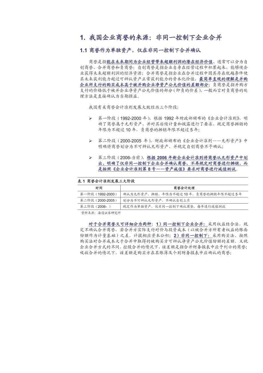 并购狂欢下的隐患-商誉减值_第5页