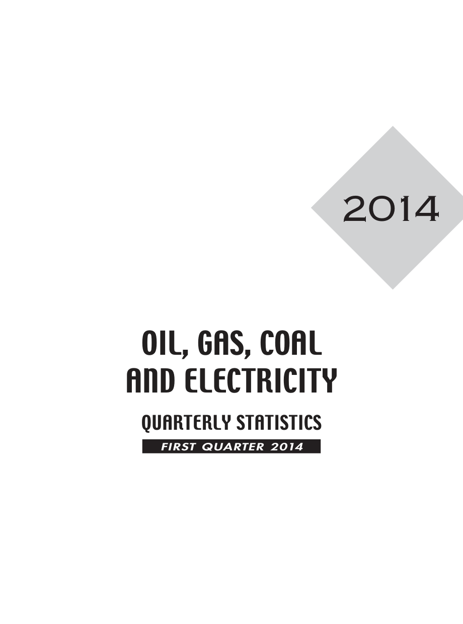 全球石油、天然气、煤炭、电力统计资料（2014年第一季度）_第1页