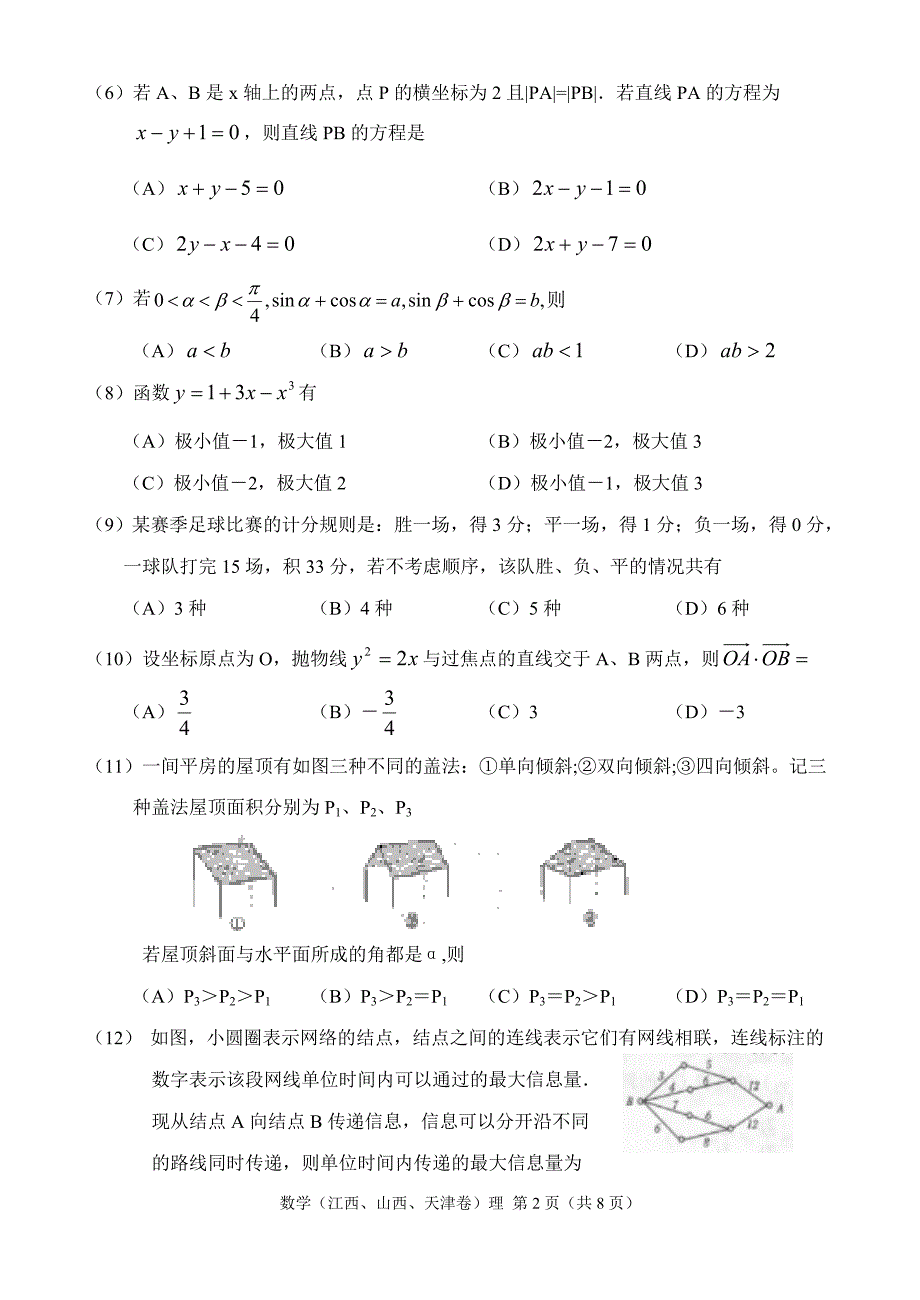 2001年高考数学理(天津卷)_第2页