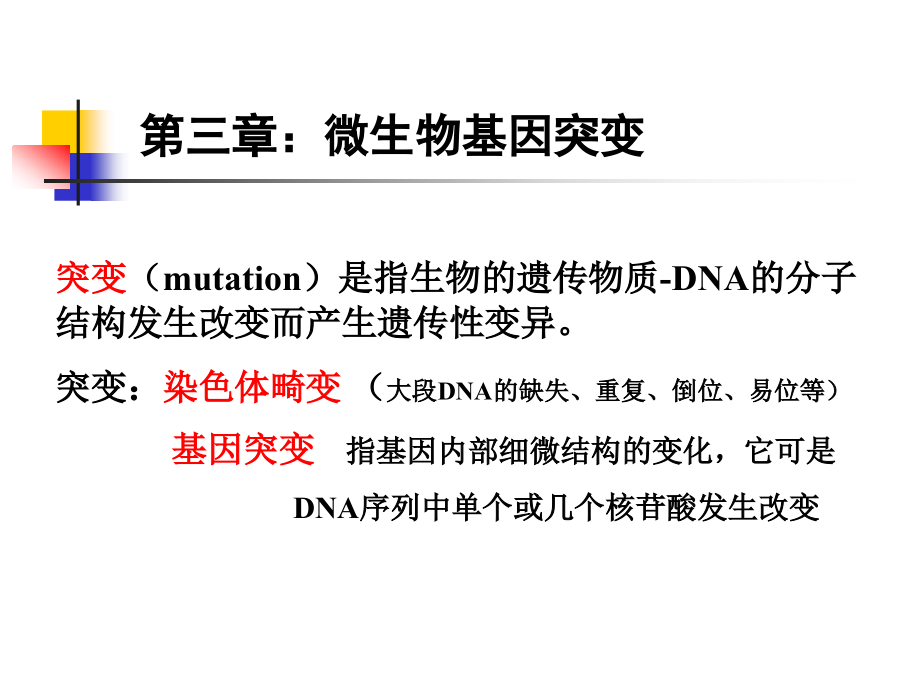 微生物遗传第三章微生物基因突变_第1页