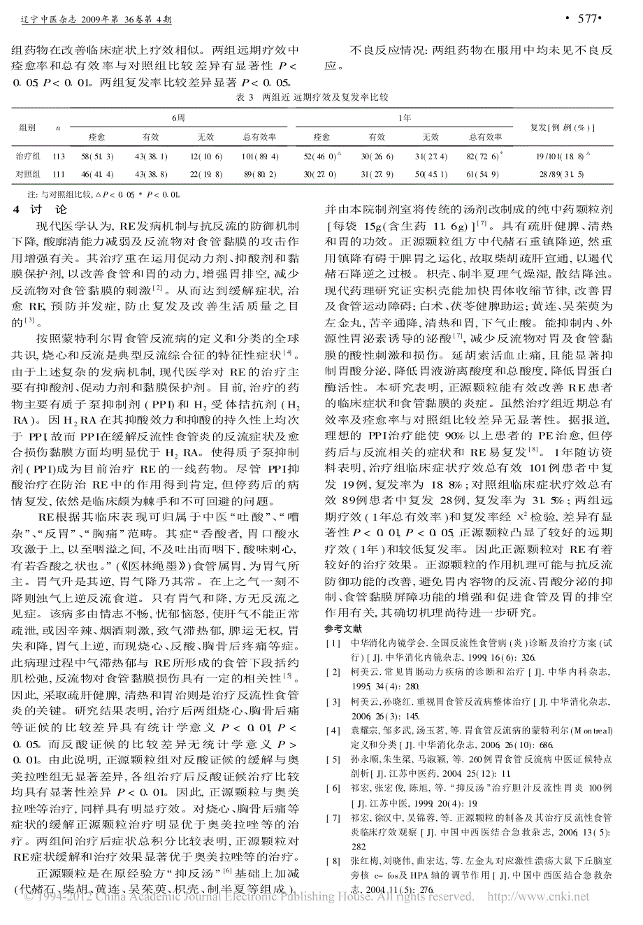 正源颗粒治疗反流性食管炎113例对照观察_祁宏_第3页