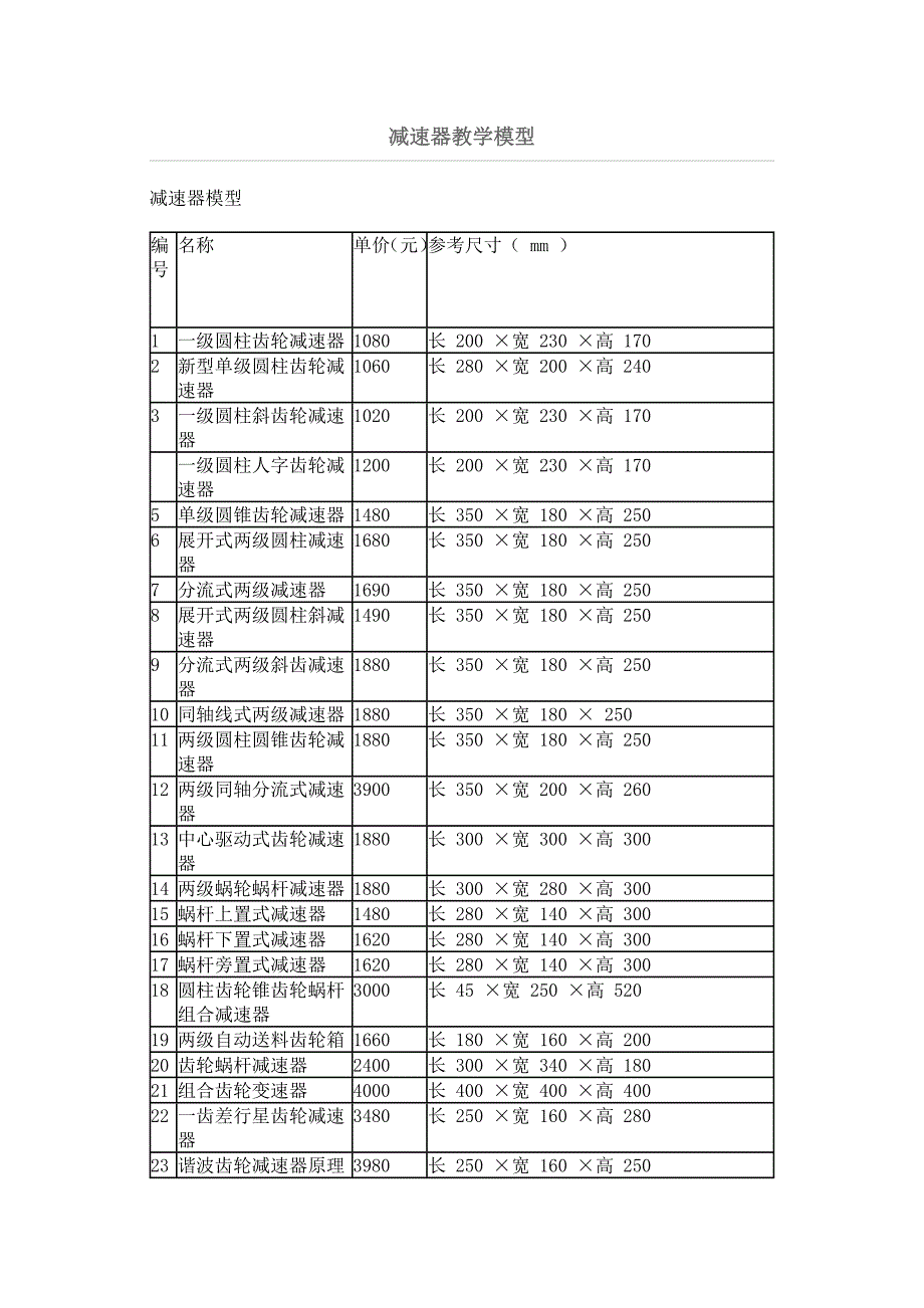 减速器教学模型报价2_第1页