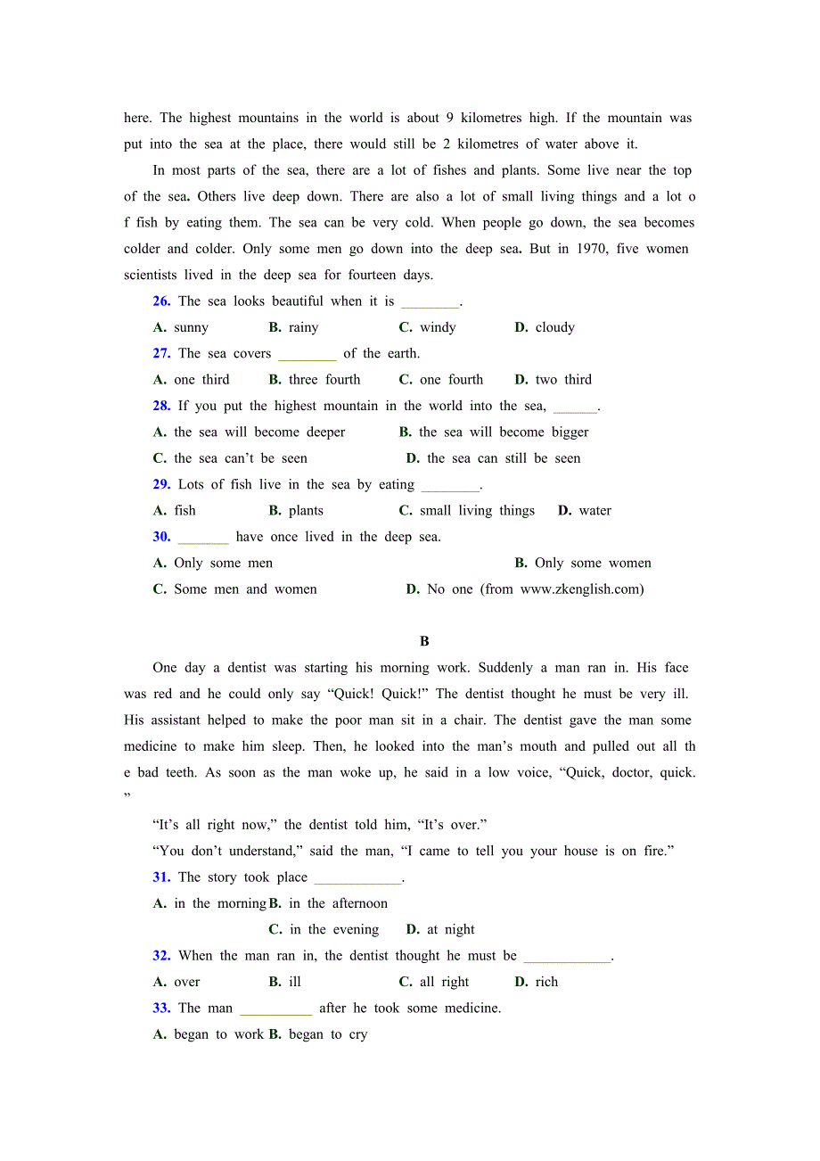 2008年中考英语模拟题及答案_第4页