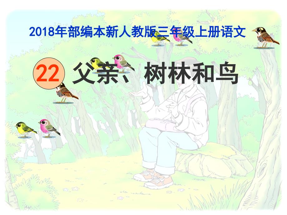 2018新人教版部编本三年级上册第22课《父亲树林和鸟》课件)课件_第1页