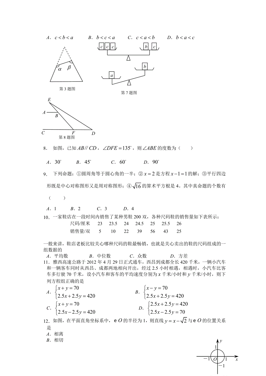 2012年凉山州中考数学试卷_第2页