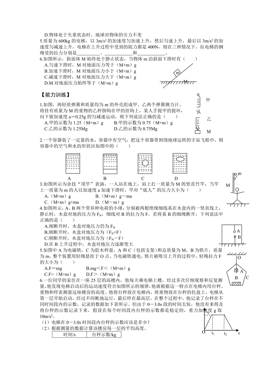 2011高三物理一轮复习教学案14-牛顿第二定律的应用-超重和失重_第2页