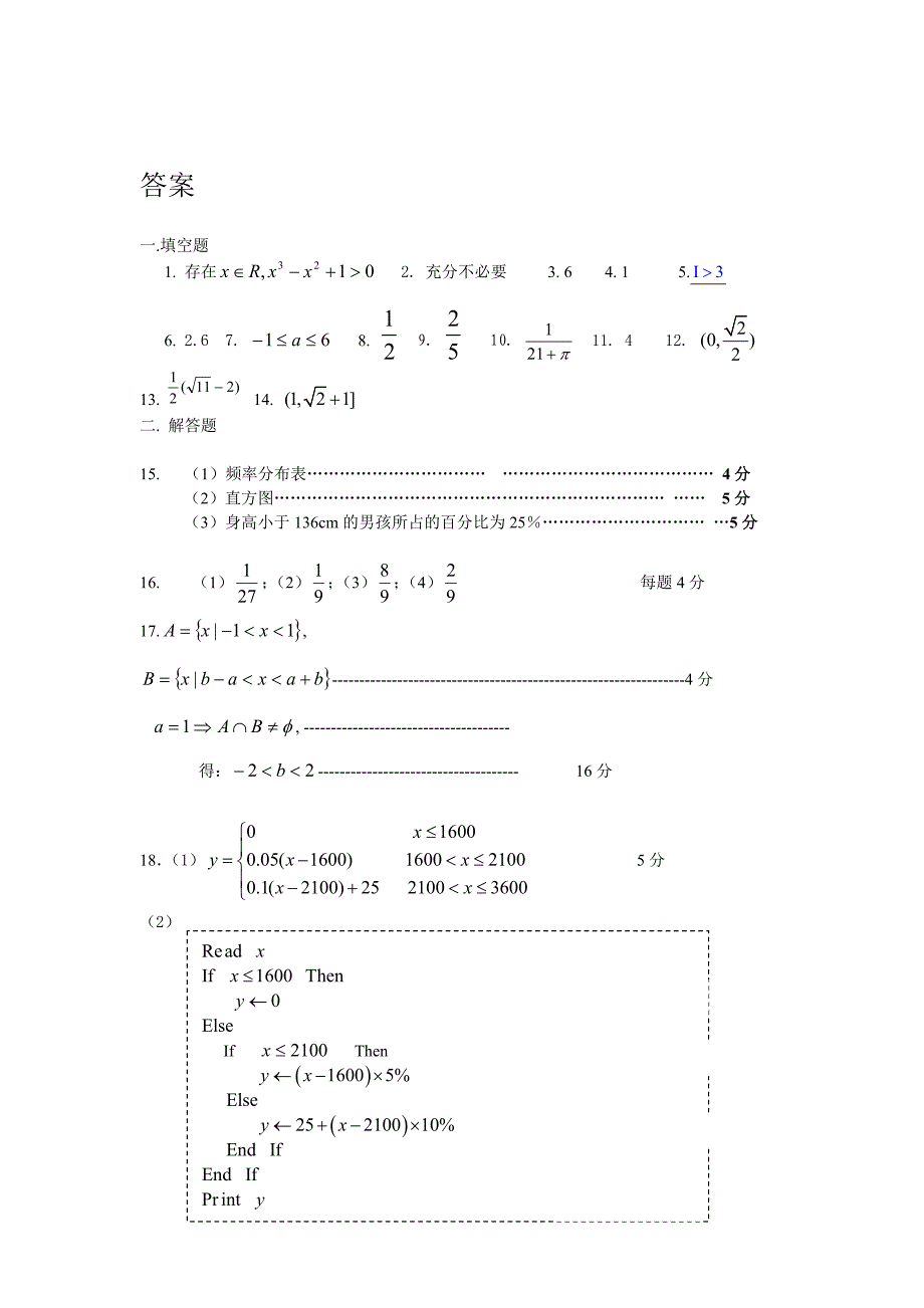 必修1函数的概念和图象一轮练习题_第4页