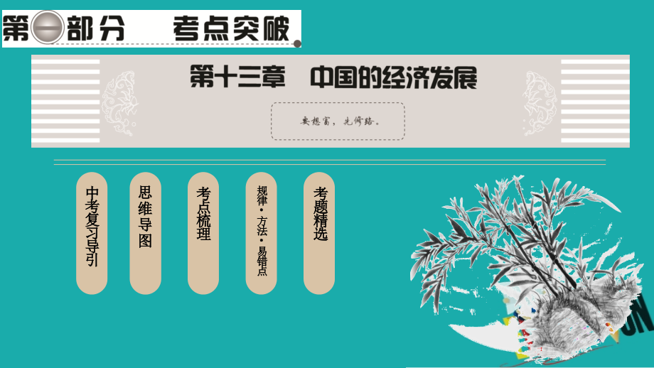 2018届中考地理考点突破第13章《中国的经济发展》精讲课件含答案人教版_第1页