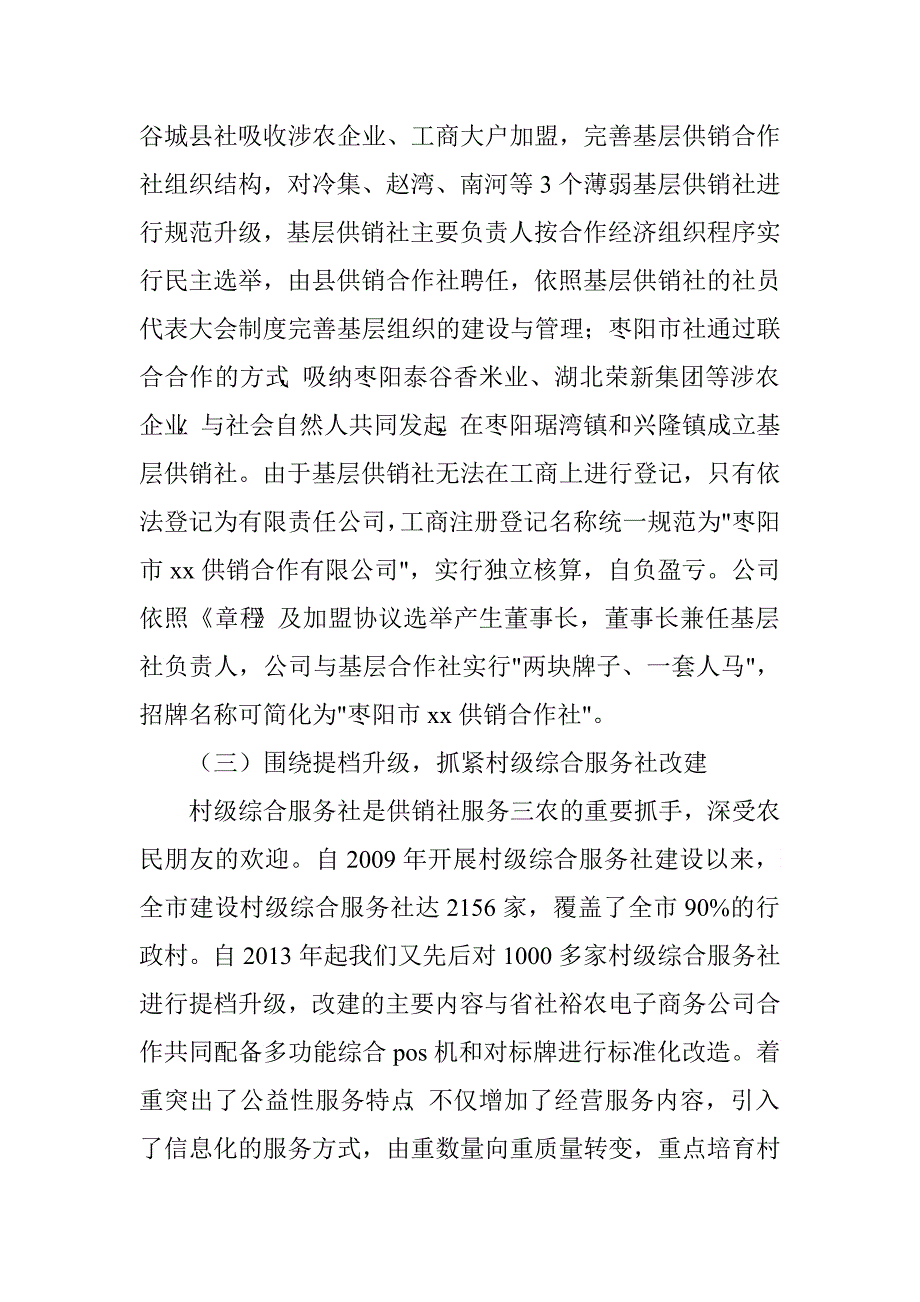 供销社推进基层组织体系建设情况汇报.doc_第4页