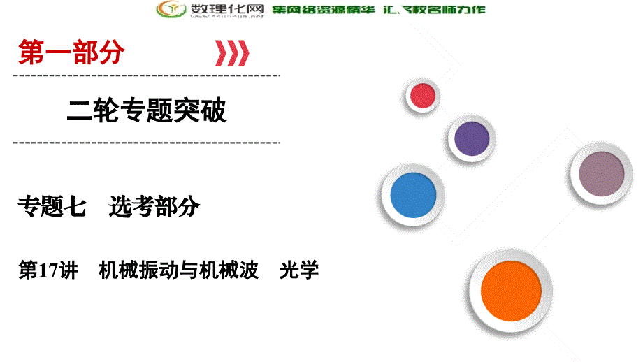 2018大二轮高考总复习物理课件第17讲机械振动与机械波光学_第1页