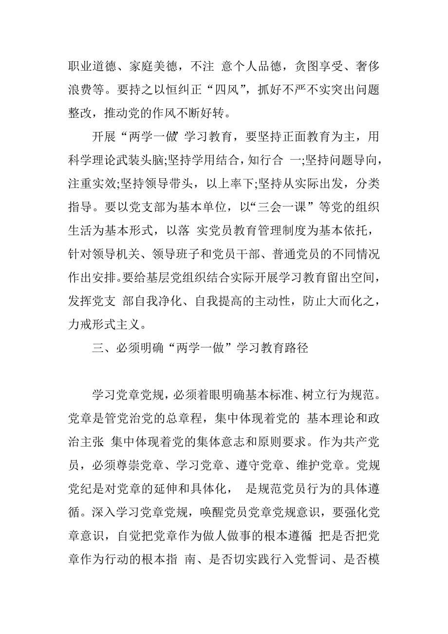 乡党委书记“两学一做”学习教育专题党课辅导讲稿.doc_第5页