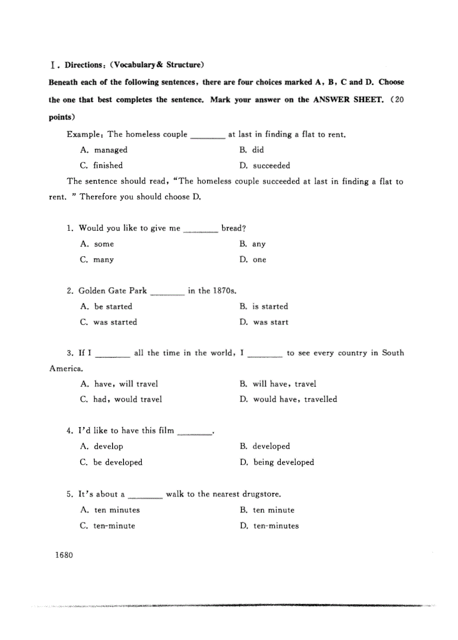 试卷代号2887国家开放大学(中央广播电视大学)2017年秋季学期“中央电大开放专科”期末考试-综合英语（2）试题及答案2018年1月_第2页