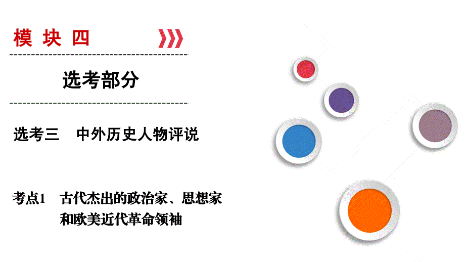 2019年高考总复习历史选考3考点1古代杰出的政治家、思想家和欧美近代革命领袖_第1页