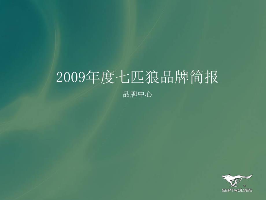 2009年度七匹狼品牌简报-品牌中心_第1页