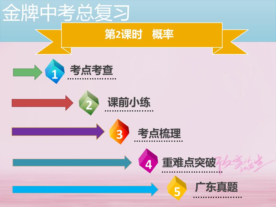 广东省2018中考数学总复习第八章统计与概率第2课时概率课件_第2页