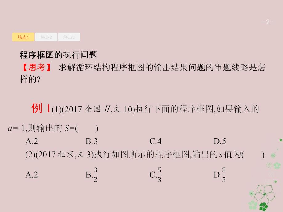 天津市2018年高考数学二轮复习专题一集合逻辑用语不等式向量复数算法推理1.4算法与推理课件_第2页