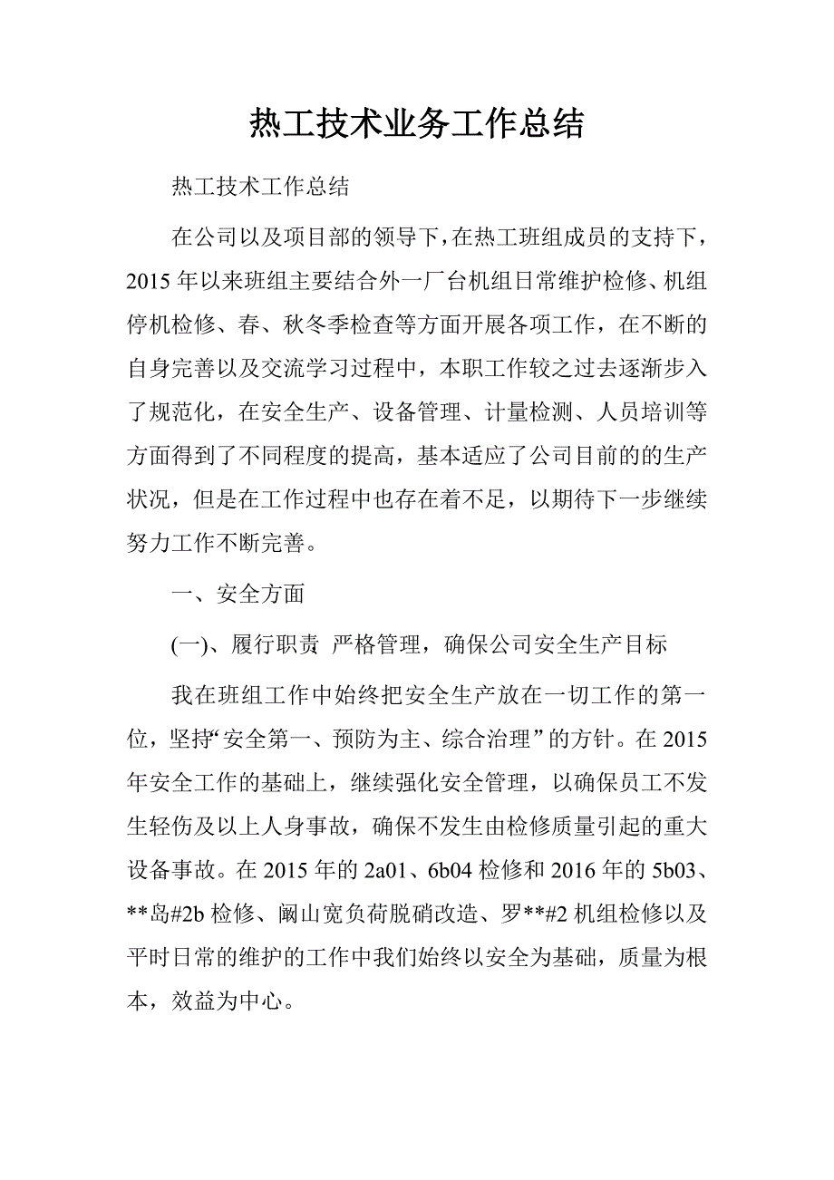 热工技术业务工作总结.doc_第1页