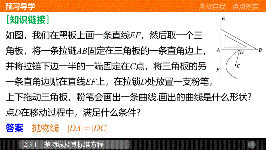 2018版高中数学人教b版选修1-1课件2.3.1抛物线及其标准方程_第4页