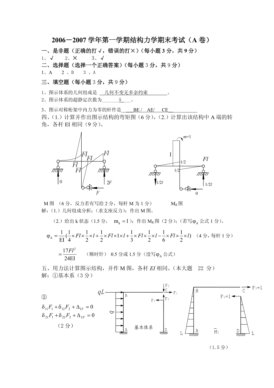 2006-2008河海大学结构力学试卷及答案_第2页