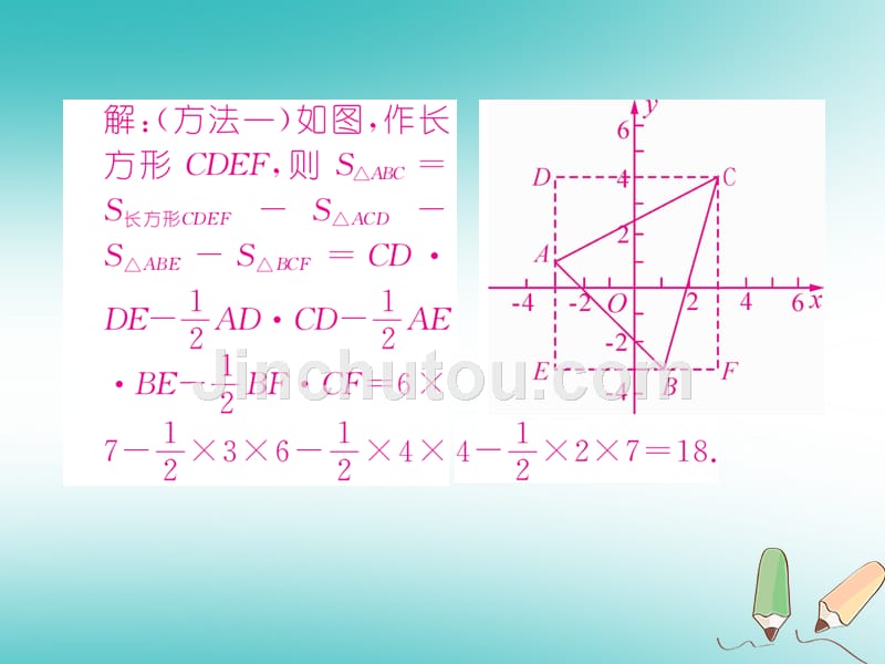 2018年秋八年级数学上册专题训练（一）平面直角坐标系中图形的面积习题课件（新版）沪科版_第5页