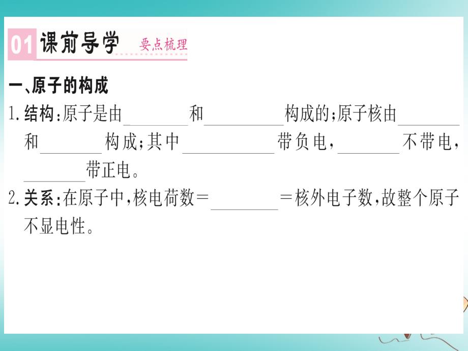 2018年秋九年级化学上册第三单元物质构成的奥秘课题2原子的构成第1课时原子的构成相对原子质量课件（新版）新人教版_第2页