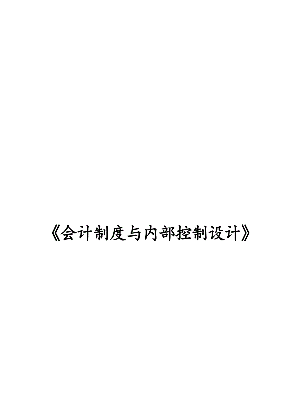 XX公司会计制度与内部控制设计_第1页