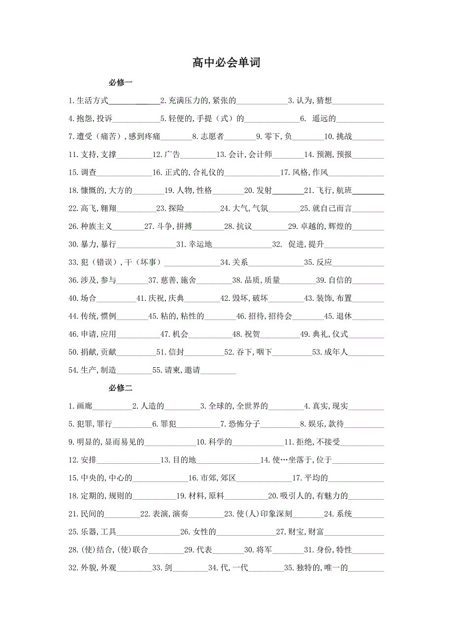 高中必会单词及地名_第1页