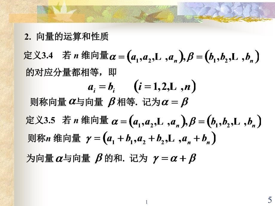 线性代数第三章线性方程组3.2n维向量_第5页