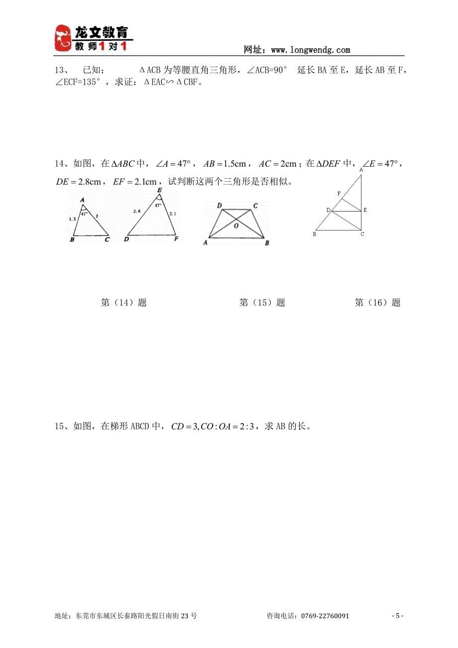 相似三角形的判定学案_第5页