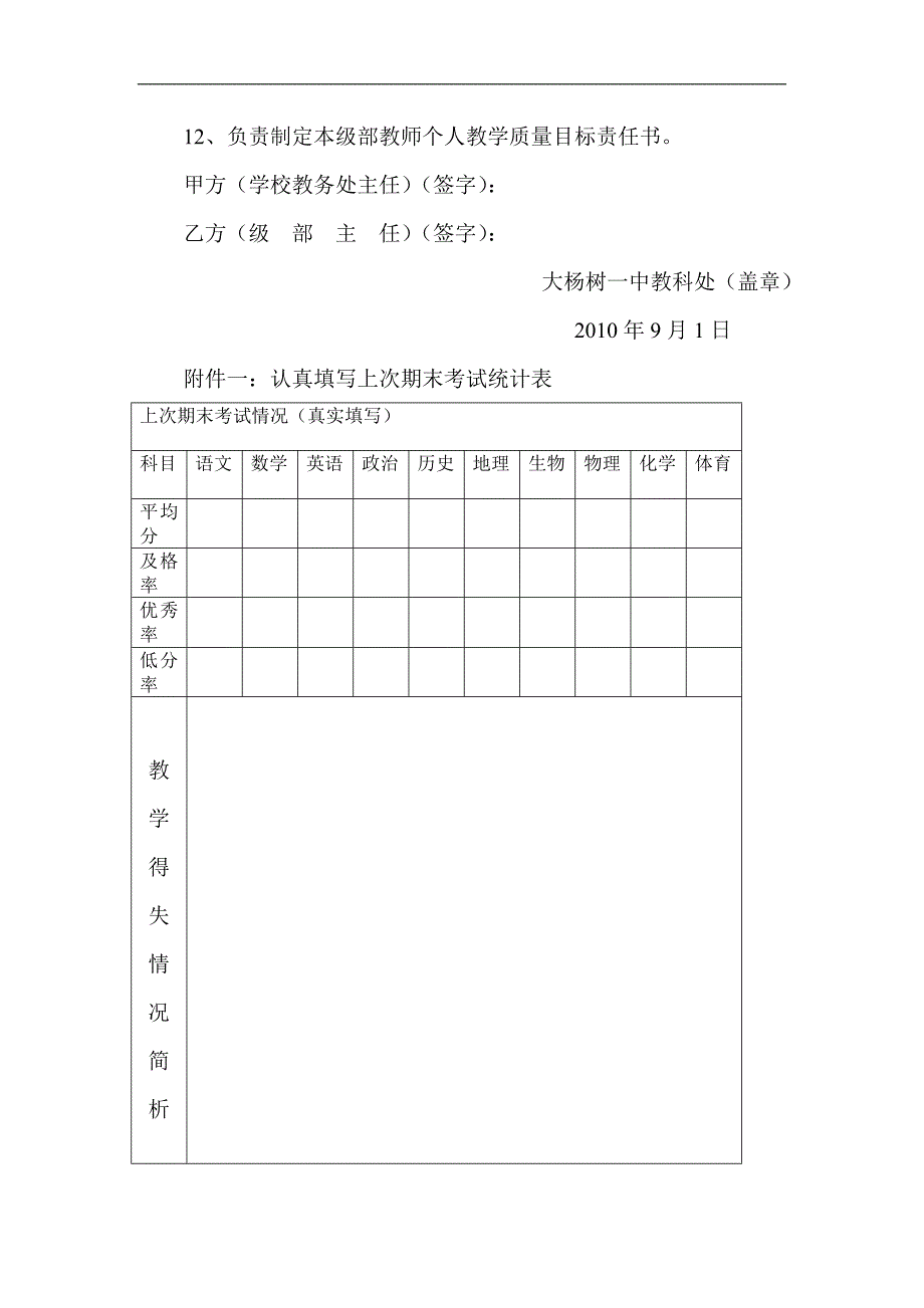 大杨树一中教学质量目标管理责任书_第3页