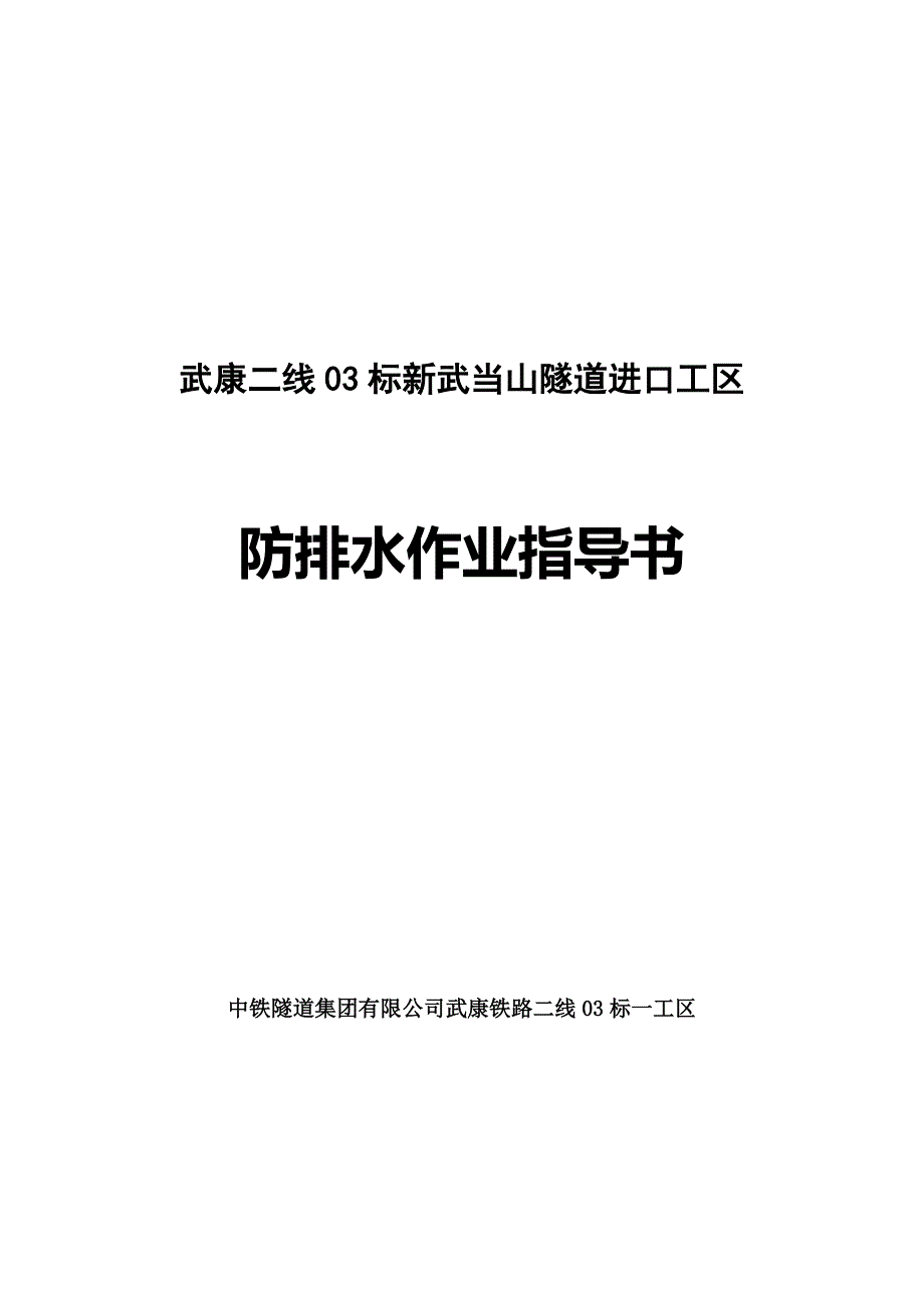 武康二线03标新武当山隧道进口工区防排水指导书_第1页