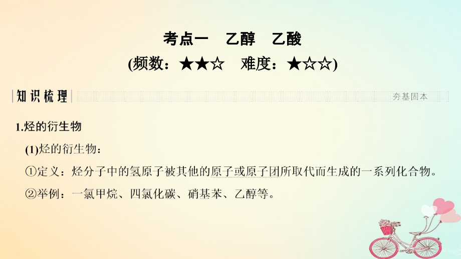 2019版高考化学大一轮复习第九章有机化合物第2讲生活中两种常见的有机物基本营养物质课件_第2页