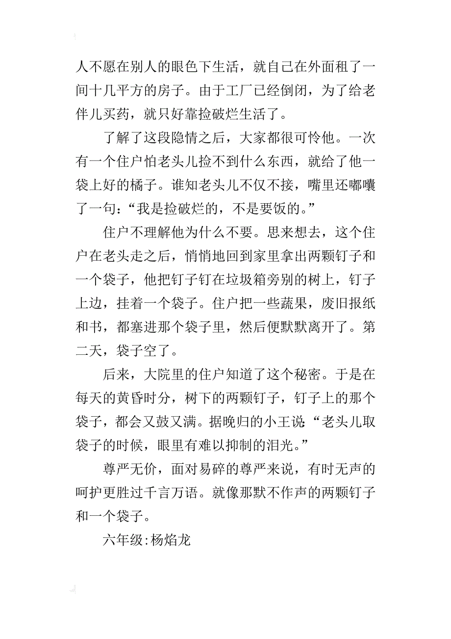 两颗钉子和一个袋子六年级作文800字_第2页