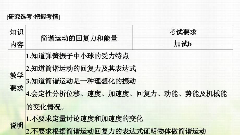 浙江省2018-2019版高中物理第十一章机械振动第3课时简谐运动的回复力和能量课件新人教版选修3-4_第2页