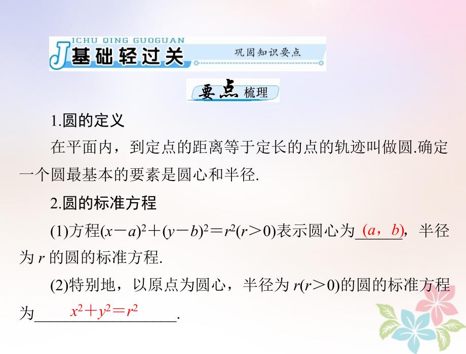 2019版高考数学一轮复习第七章解析几何第3讲圆的方程配套课件理_第3页