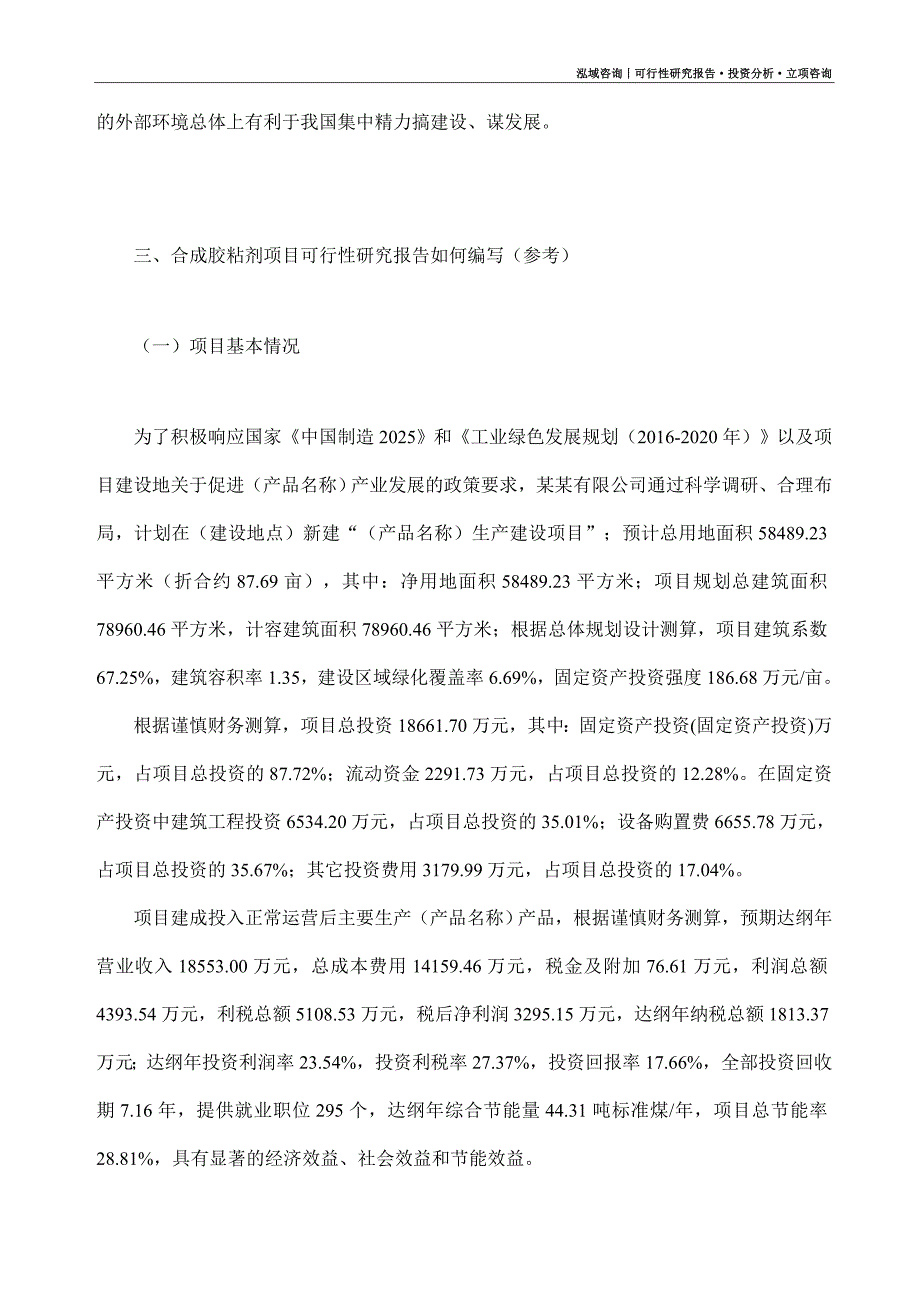 合成胶粘剂项目可行性研究报告（模板大纲及重点分析）_第2页