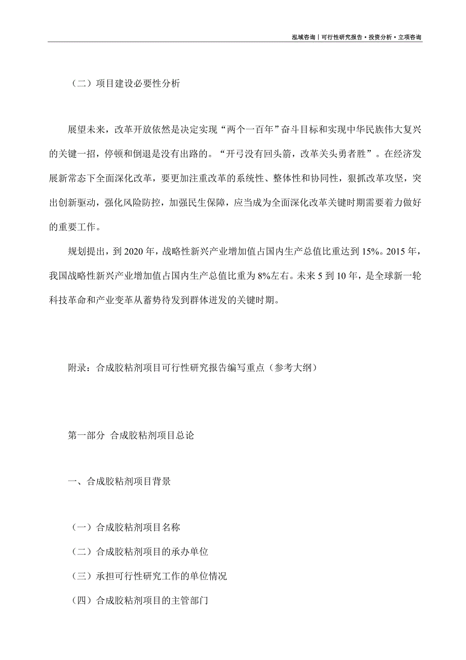 合成胶粘剂项目可行性研究报告（模板大纲及重点分析）_第3页