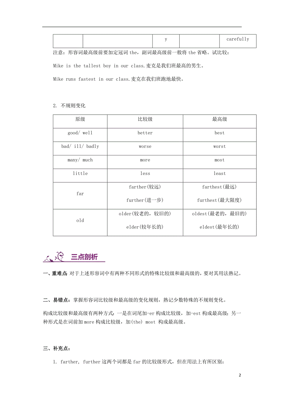 中考英语专题讲练形容词副词级别变化规则（含解析）_第2页