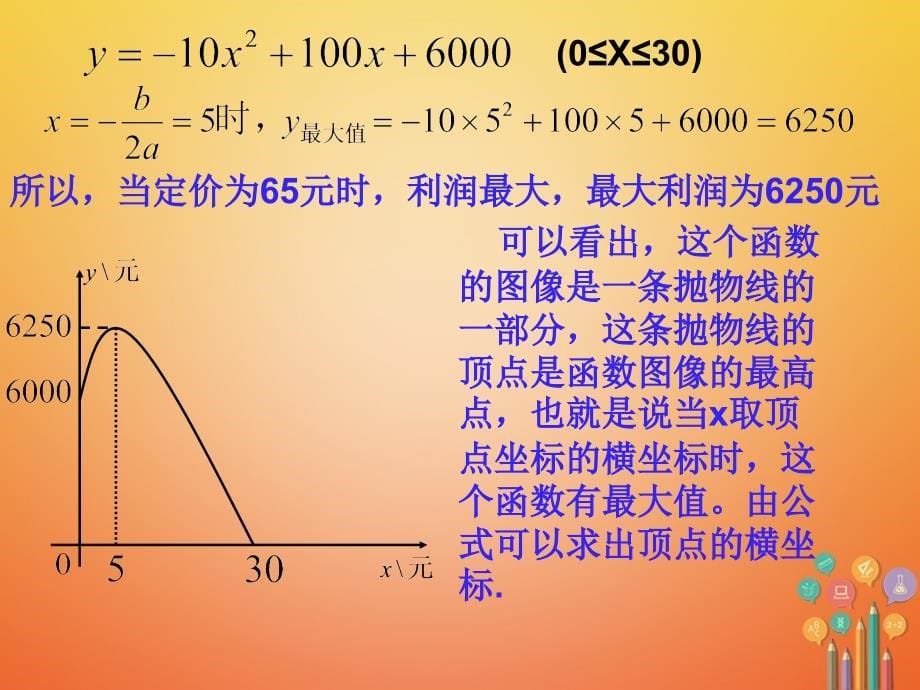 湖南省益阳市资阳区迎丰桥镇九年级数学上册第二十二章二次函数22.3实际问题与二次函数（二）课件（新版）新人教版_第5页