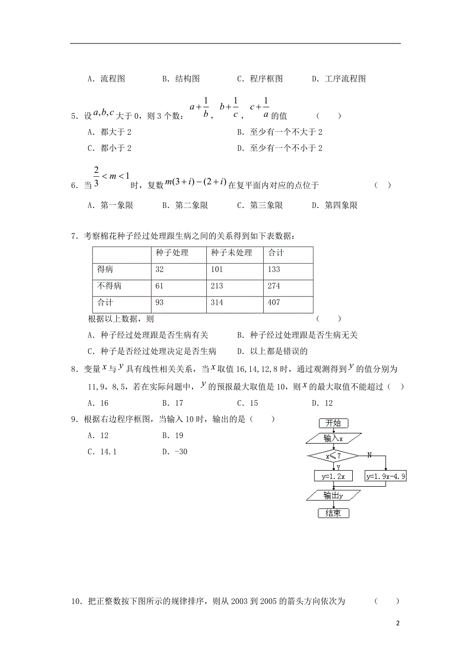 甘肃省镇原县镇原中学2016_2017学年高二数学下学期期中检测试题文_第2页