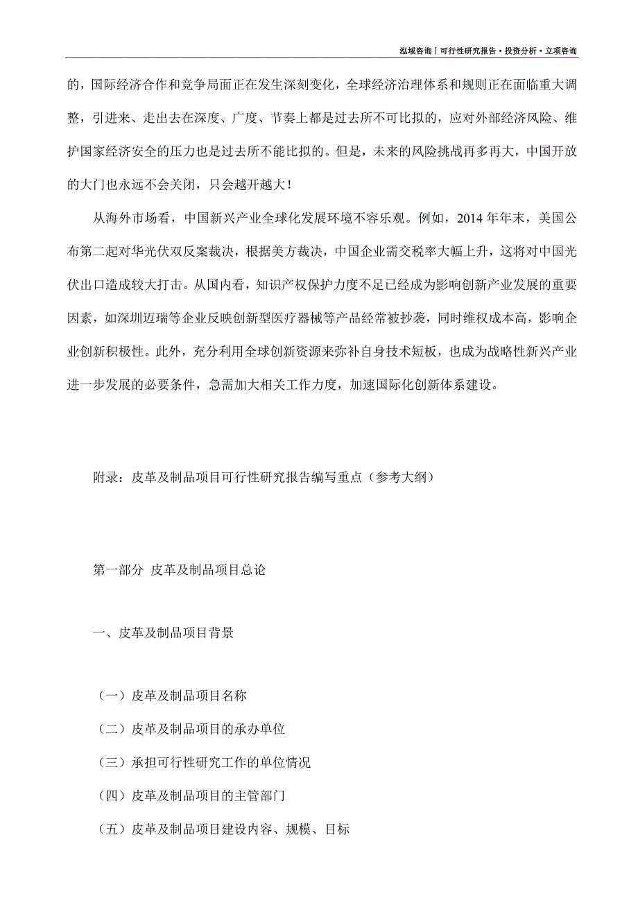 皮革及制品项目可行性研究报告（模板大纲及重点分析）_第4页