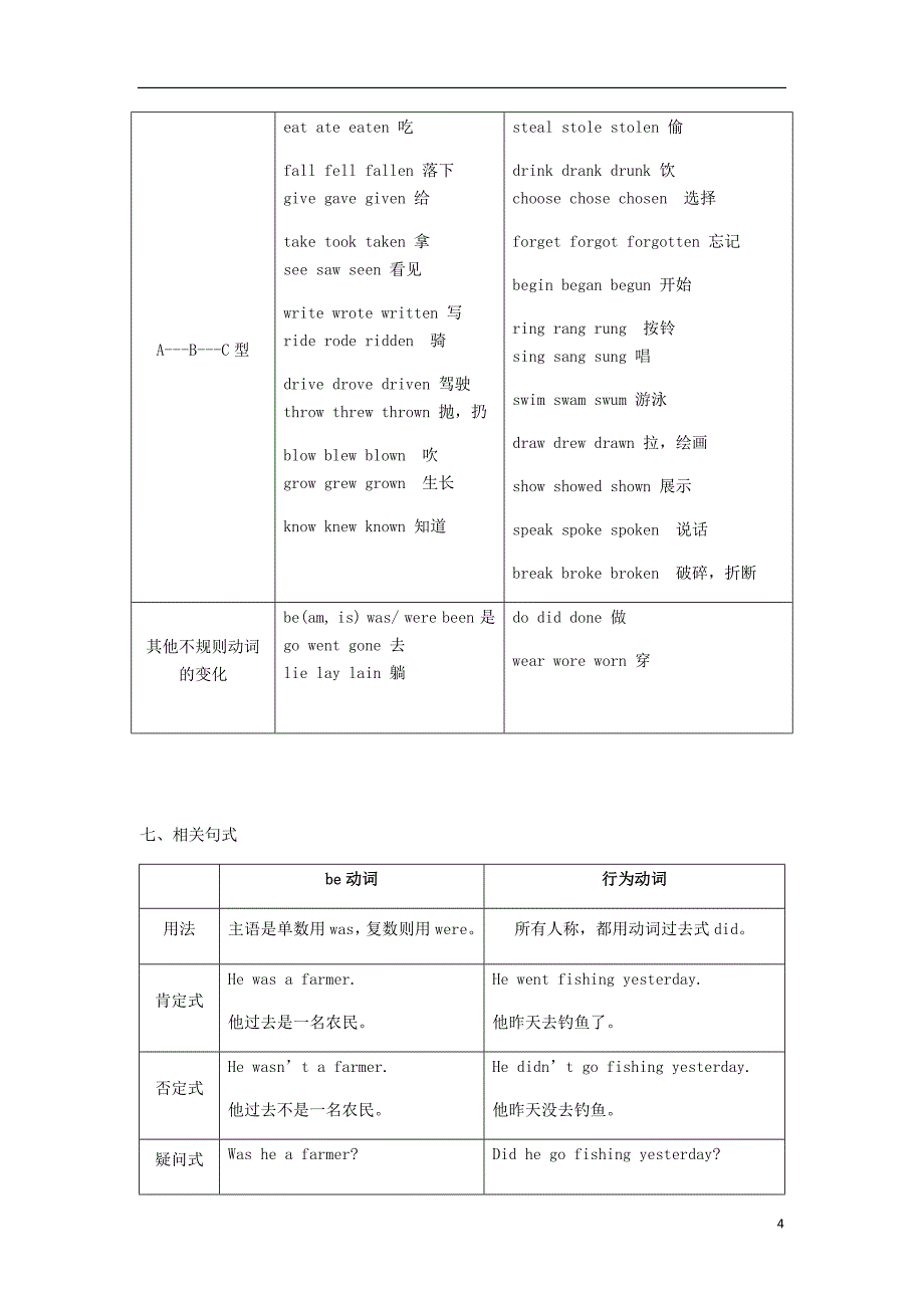 中考英语专题讲练一般过去时（含解析）_第4页