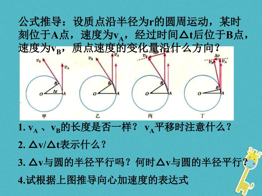 湖南省中方县高中物理第五章曲线运动5.5向心加速度2课件新人教版必修2_第4页