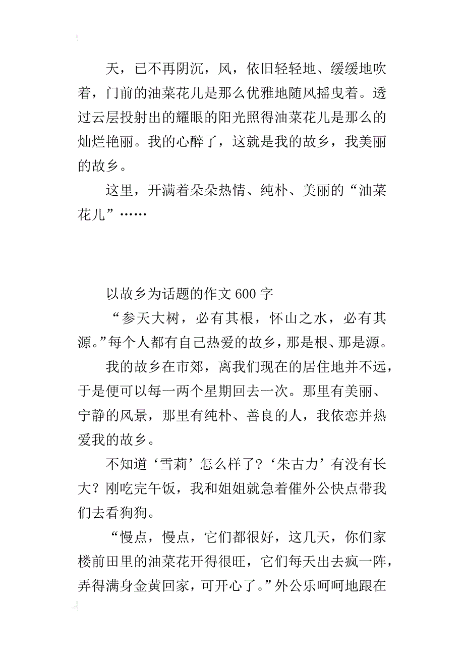 以故乡为话题的作文600字_第3页