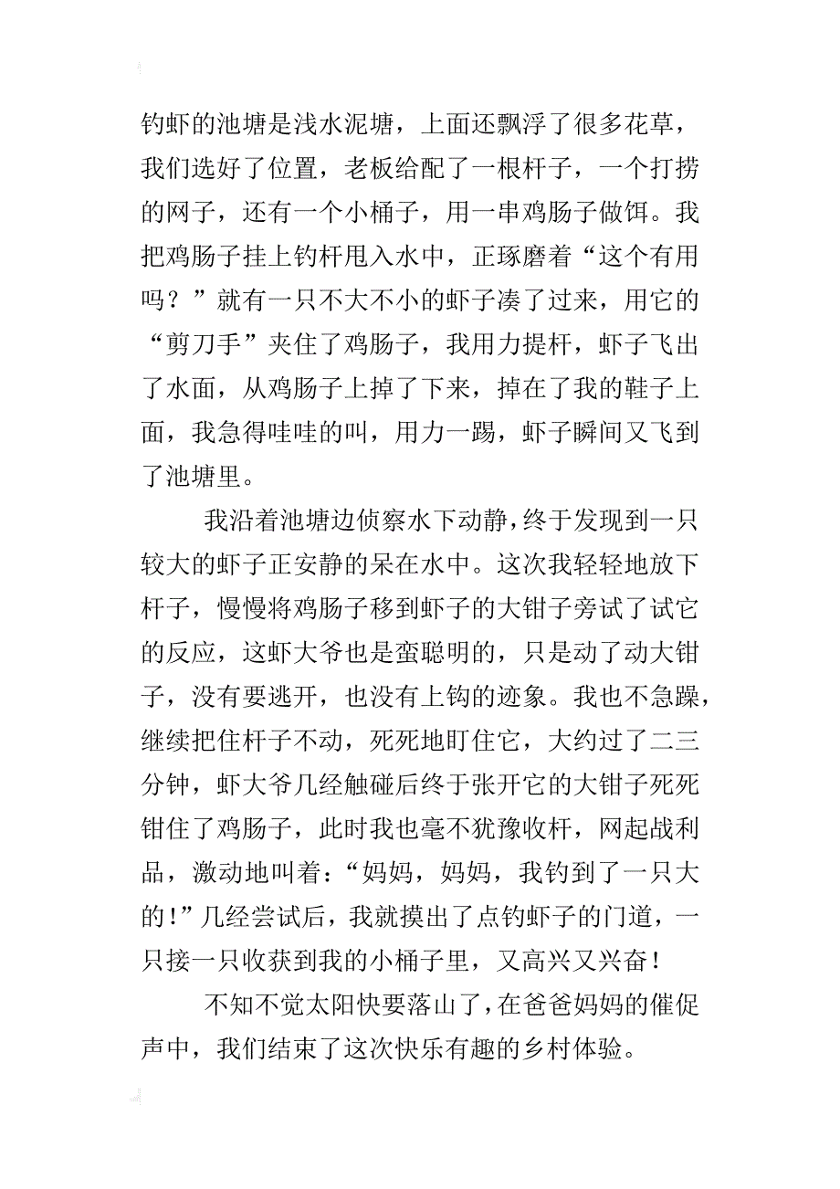 乡村趣事四年级作文400字_第3页