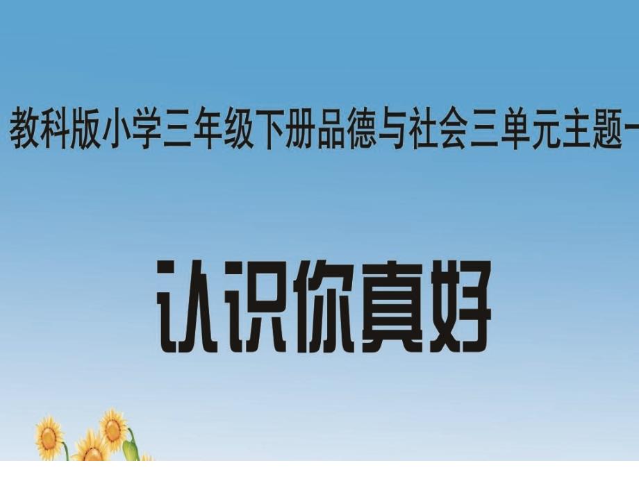 小学品德与社会三年级下册《认识你真好》课件_第1页